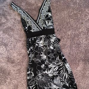 Black and white print dress
